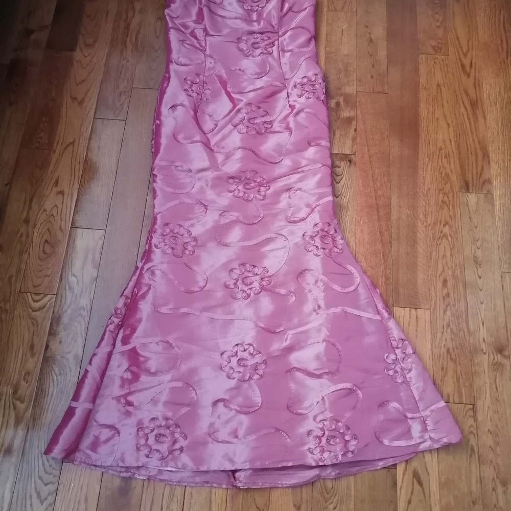 Jessica McClintock Fuchsia Floral Prom Dress - Picture 9 of 11